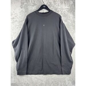 YZY GAP Logo Cotton Black Crewneck Long Sleeve Mens Medium Boxy Fit Kanye